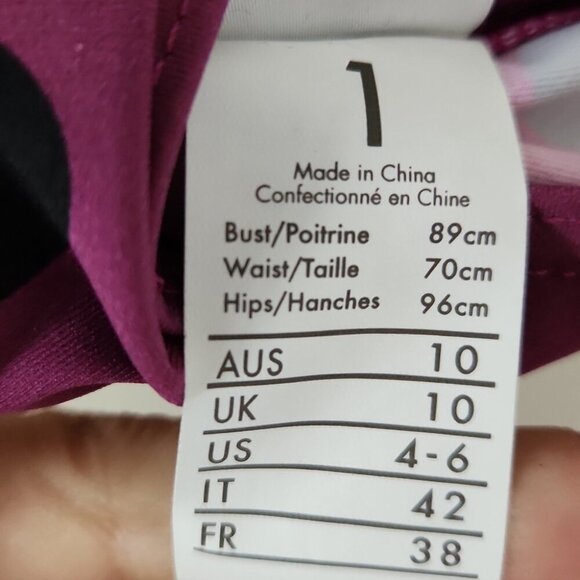 New ZIMMERMANN | Sculpt Bandeau Bikini Top Purple Black Polka Dot Sz 4 6 - Picture 9 of 9